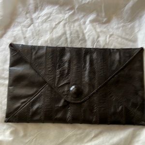 Leather envelope clutch